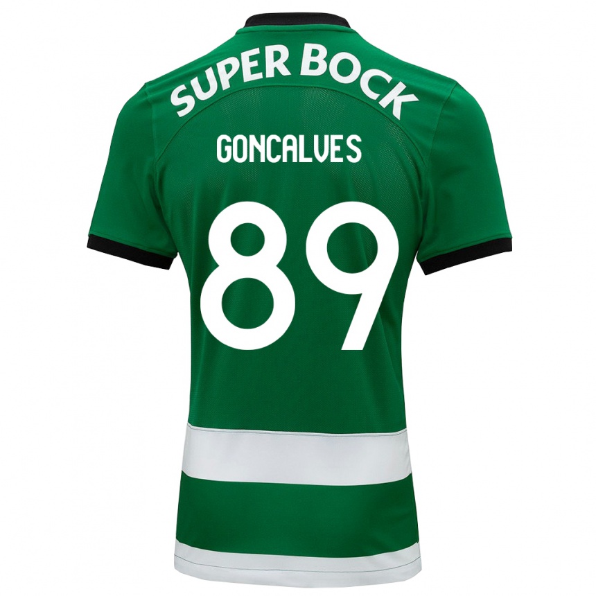 Kinder Fußball André Gonçalves #89 Grün Heimtrikot Trikot 2023/24 T-Shirt Luxemburg