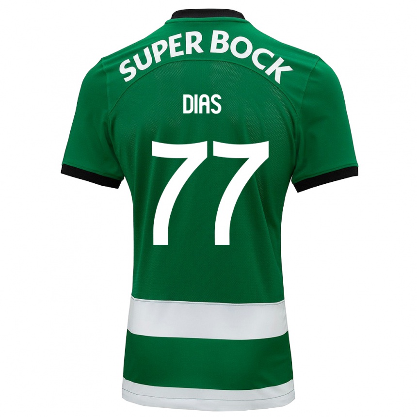 Kinder Fußball Lucas Dias #77 Grün Heimtrikot Trikot 2023/24 T-Shirt Luxemburg