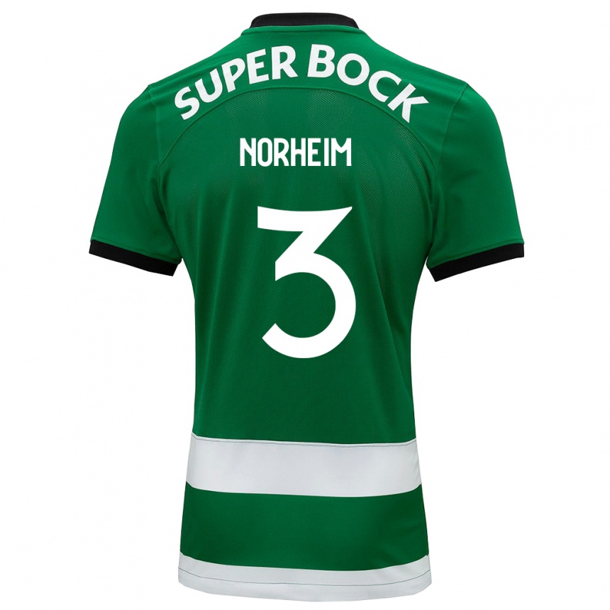 Kinder Fußball Andrea Norheim #3 Grün Heimtrikot Trikot 2023/24 T-Shirt Luxemburg