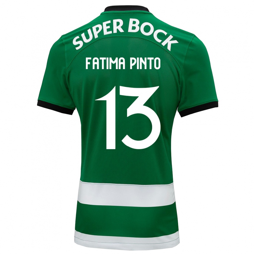 Kinder Fußball Fátima Alexandra Figueira Pinto #13 Grün Heimtrikot Trikot 2023/24 T-Shirt Luxemburg