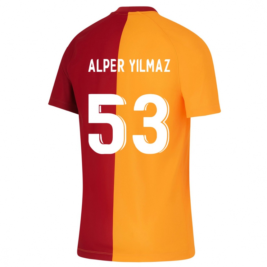 Kinder Fußball Barış Alper Yılmaz #53 Orangefarben Heimtrikot Trikot 2023/24 T-Shirt Luxemburg