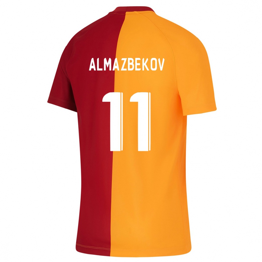 Kinder Fußball Beknaz Almazbekov #11 Orangefarben Heimtrikot Trikot 2023/24 T-Shirt Luxemburg