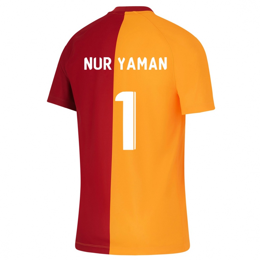 Kinder Fußball Gamze Nur Yaman #1 Orangefarben Heimtrikot Trikot 2023/24 T-Shirt Luxemburg