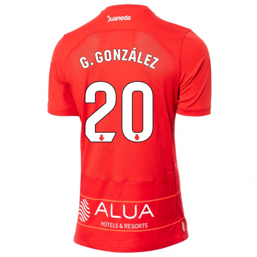 Kinder Fußball Giovanni González #20 Rot Heimtrikot Trikot 2023/24 T-Shirt Luxemburg