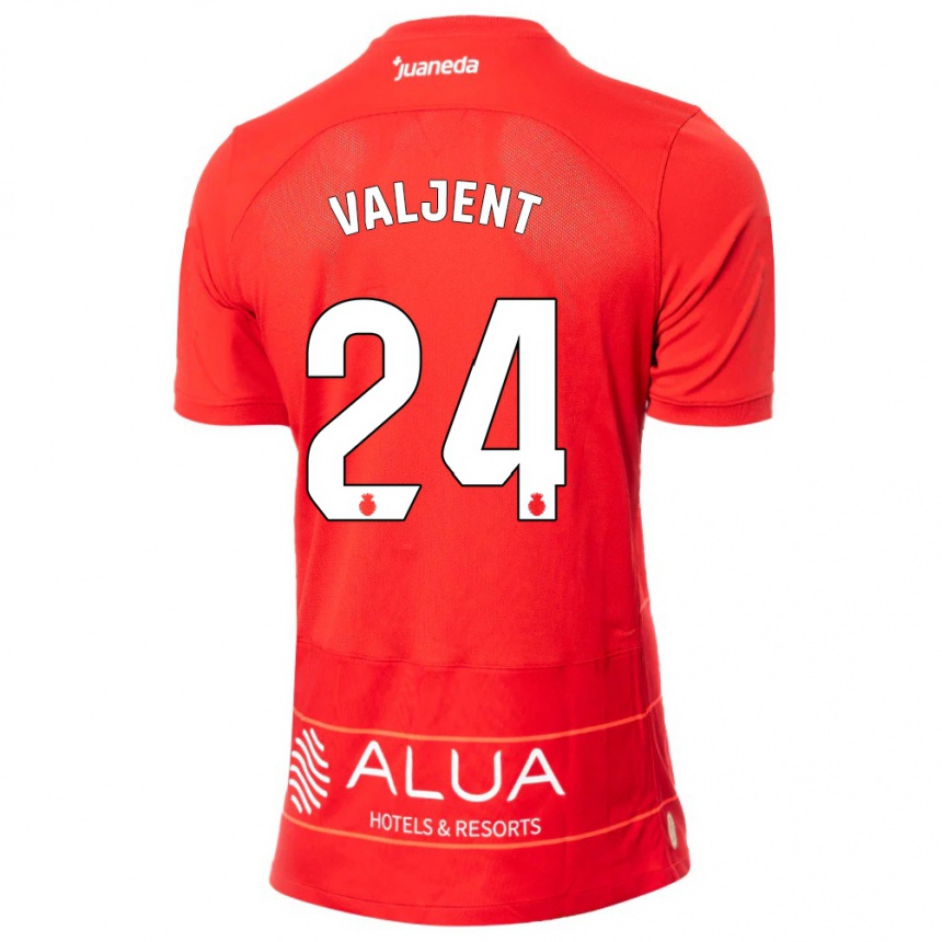 Kinder Fußball Martin Valjent #24 Rot Heimtrikot Trikot 2023/24 T-Shirt Luxemburg