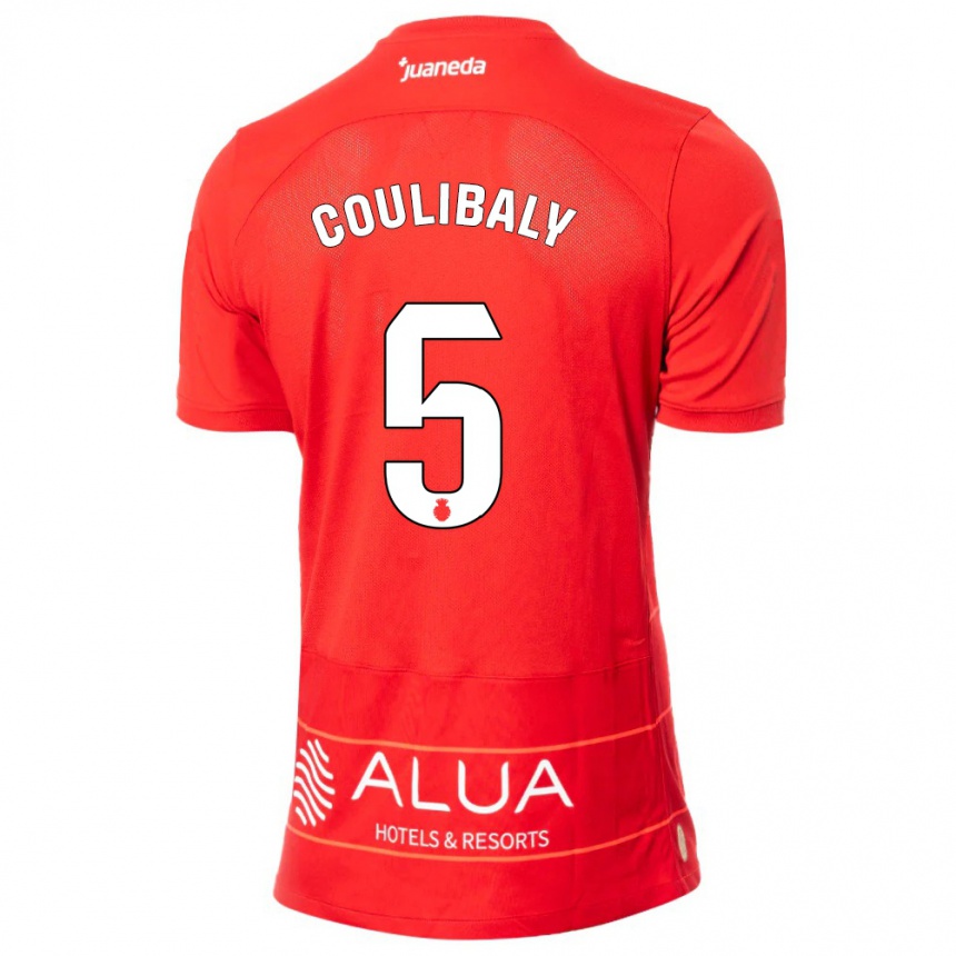 Kinder Fußball Habib Anas Coulibaly #5 Rot Heimtrikot Trikot 2023/24 T-Shirt Luxemburg