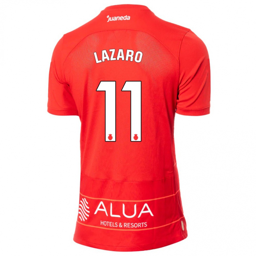 Kinder Fußball Victor Lázaro #11 Rot Heimtrikot Trikot 2023/24 T-Shirt Luxemburg