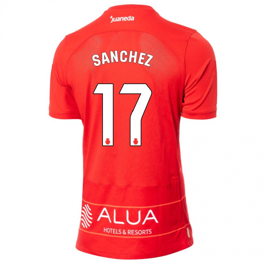 Kinder Fußball Avelino Sánchez #17 Rot Heimtrikot Trikot 2023/24 T-Shirt Luxemburg