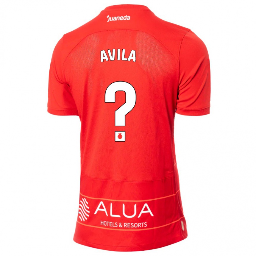 Kinder Fußball Santiago Avila #0 Rot Heimtrikot Trikot 2023/24 T-Shirt Luxemburg
