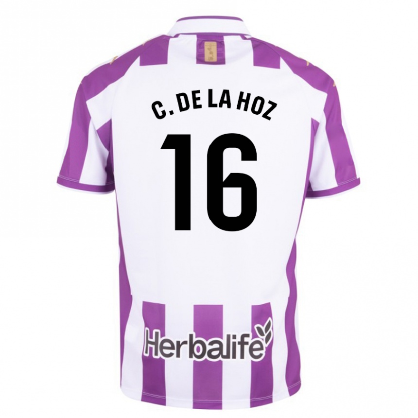 Kinder Fußball César De La Hoz #16 Lila Heimtrikot Trikot 2023/24 T-Shirt Luxemburg