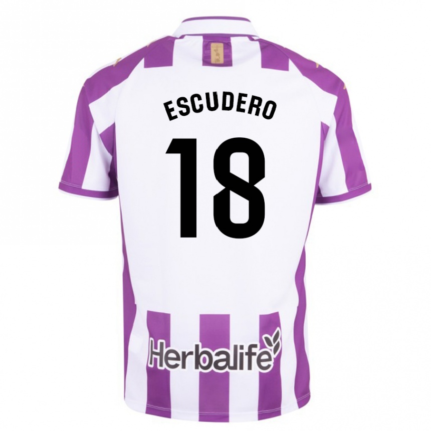 Kinder Fußball Sergio Escudero #18 Lila Heimtrikot Trikot 2023/24 T-Shirt Luxemburg
