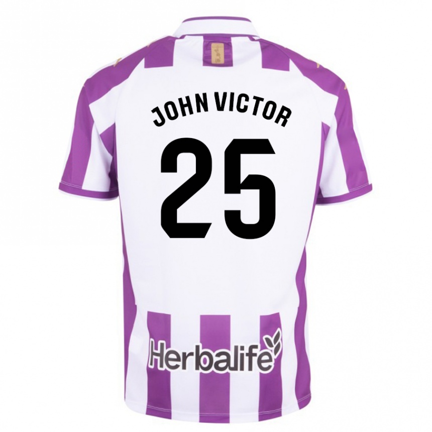 Kinder Fußball John Victor #25 Lila Heimtrikot Trikot 2023/24 T-Shirt Luxemburg