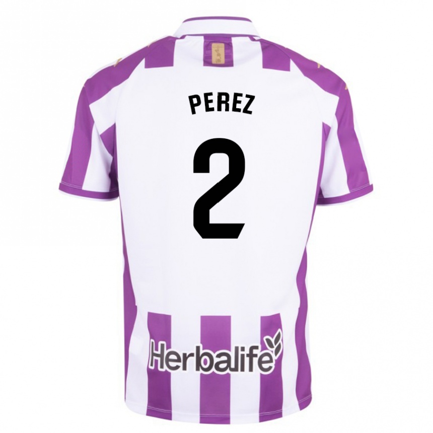 Kinder Fußball Iker Pérez #2 Lila Heimtrikot Trikot 2023/24 T-Shirt Luxemburg