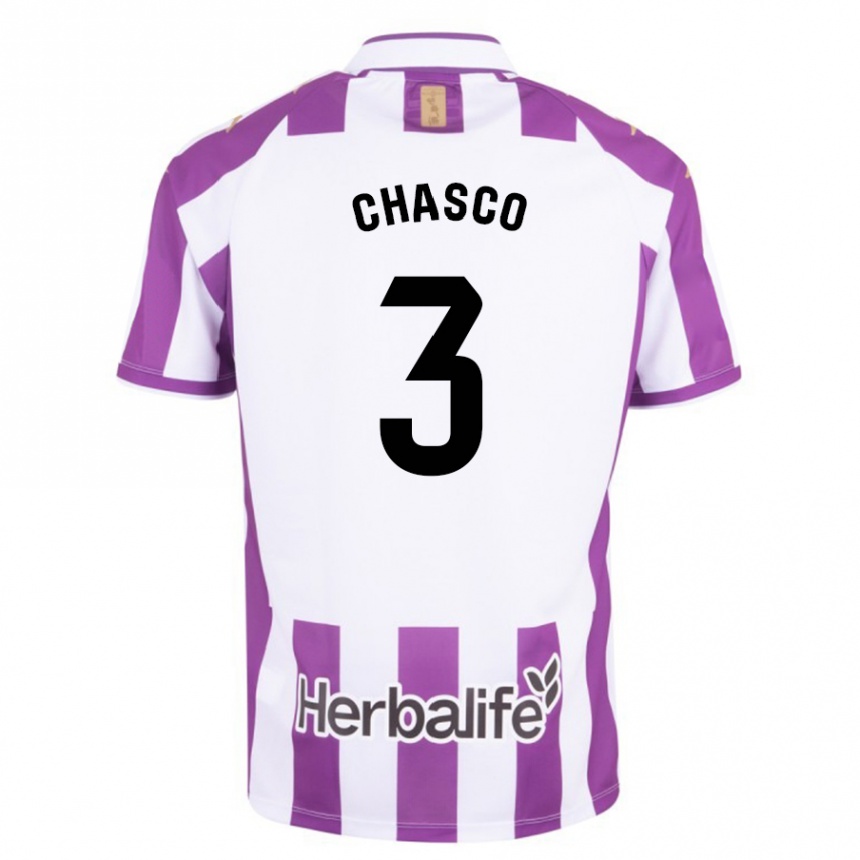 Kinder Fußball Raúl Chasco #3 Lila Heimtrikot Trikot 2023/24 T-Shirt Luxemburg