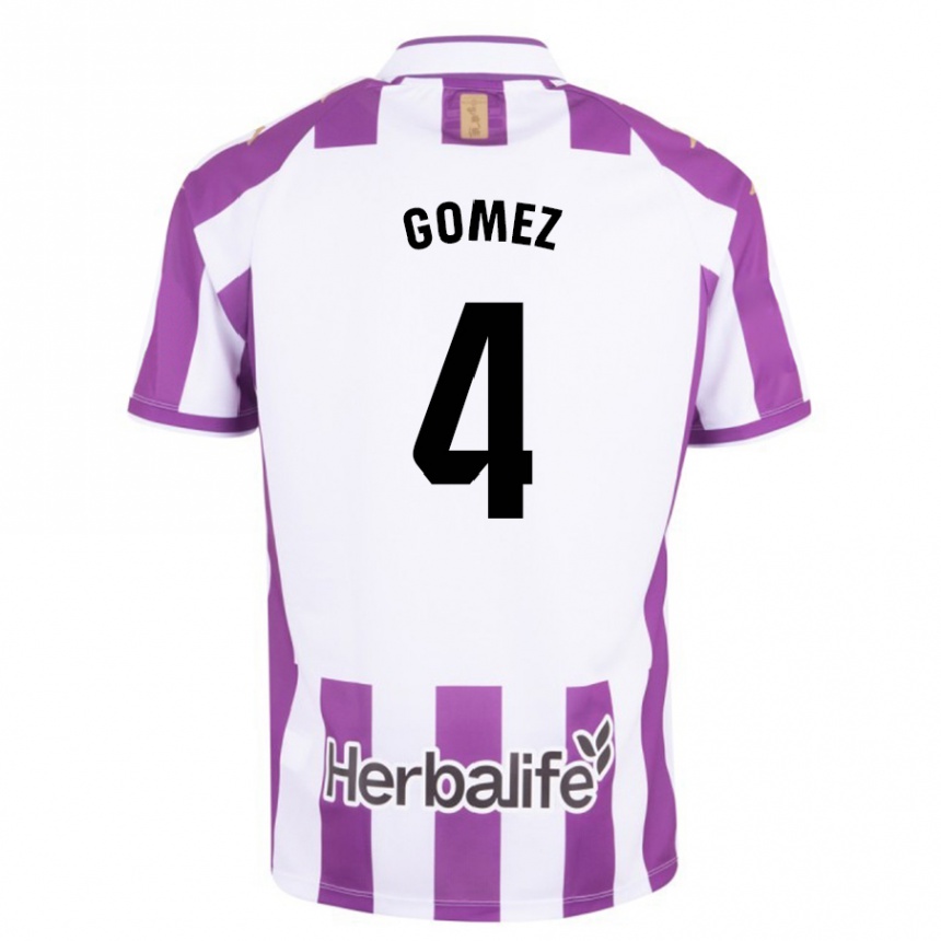 Kinder Fußball Adrián Gómez #4 Lila Heimtrikot Trikot 2023/24 T-Shirt Luxemburg