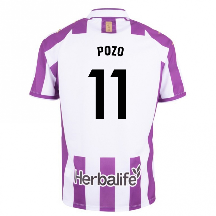 Kinder Fußball Manuel Pozo #11 Lila Heimtrikot Trikot 2023/24 T-Shirt Luxemburg