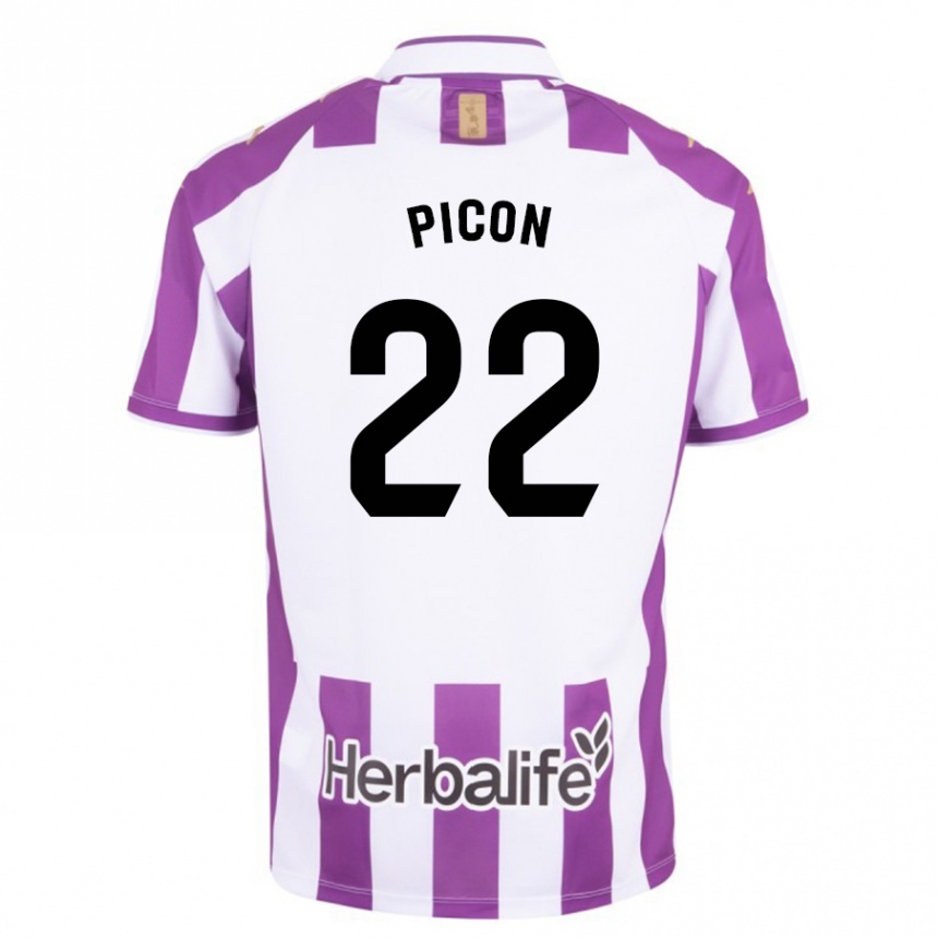 Kinder Fußball Pablo Picón #22 Lila Heimtrikot Trikot 2023/24 T-Shirt Luxemburg