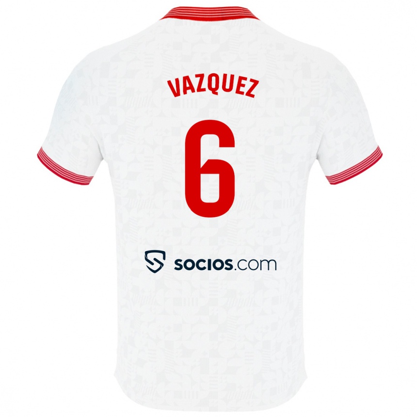 Kinder Fußball Manolo Vázquez #6 Weiß Heimtrikot Trikot 2023/24 T-Shirt Luxemburg