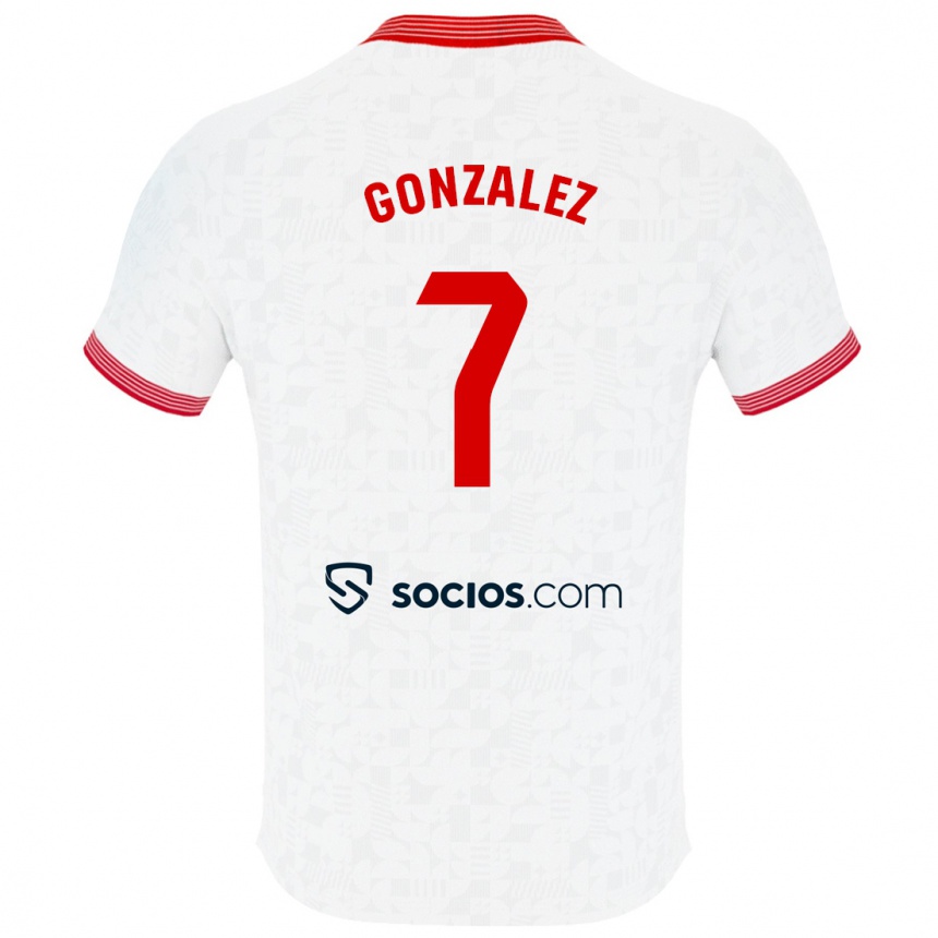 Kinder Fußball Juan González #7 Weiß Heimtrikot Trikot 2023/24 T-Shirt Luxemburg