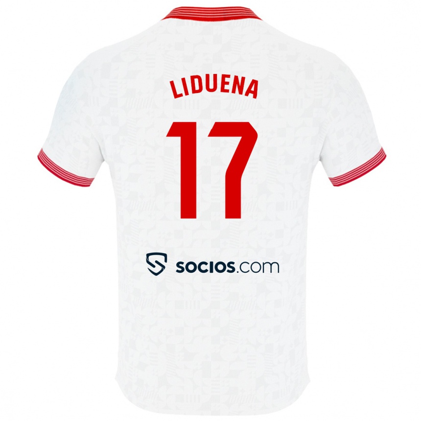 Kinder Fußball Daniel Lidueña #17 Weiß Heimtrikot Trikot 2023/24 T-Shirt Luxemburg