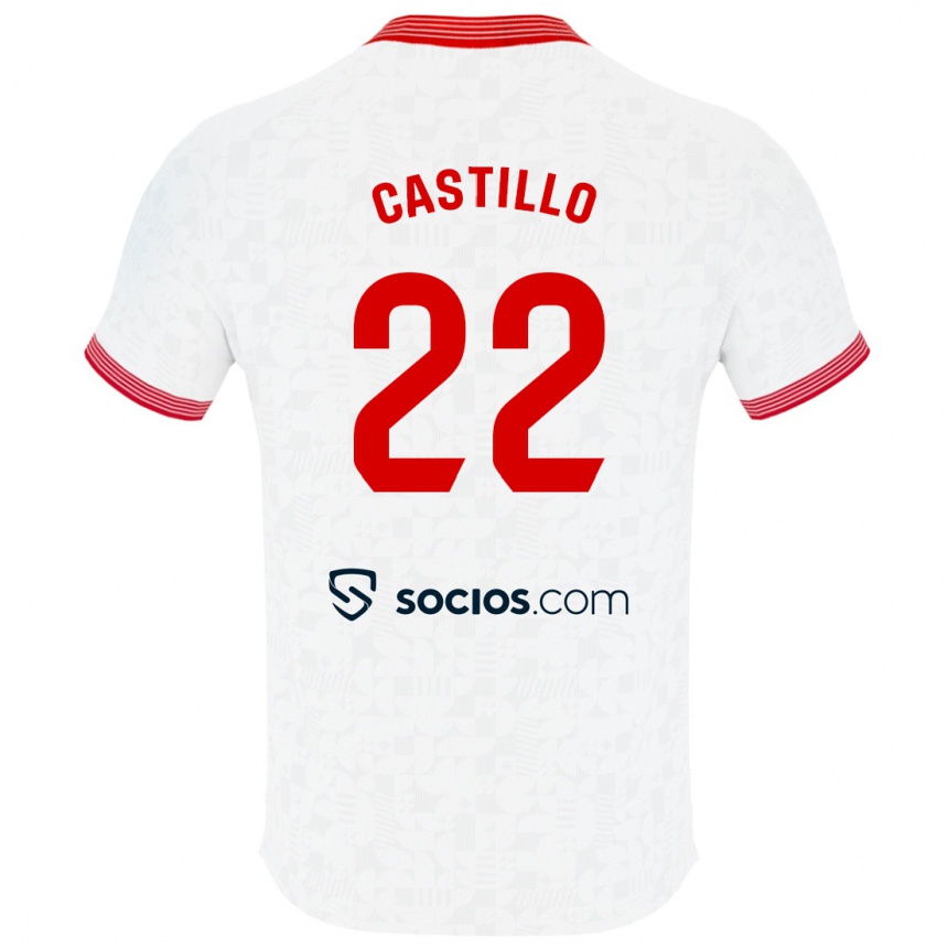 Kinder Fußball José Castillo #22 Weiß Heimtrikot Trikot 2023/24 T-Shirt Luxemburg