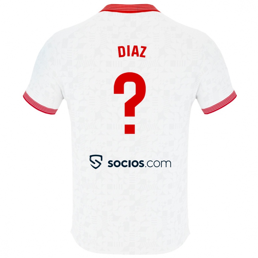 Kinder Fußball Álvaro Díaz #0 Weiß Heimtrikot Trikot 2023/24 T-Shirt Luxemburg