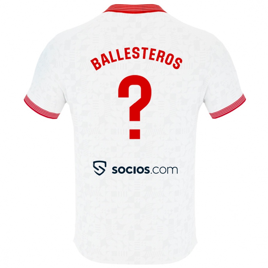 Kinder Fußball Gonzalo Ballesteros #0 Weiß Heimtrikot Trikot 2023/24 T-Shirt Luxemburg