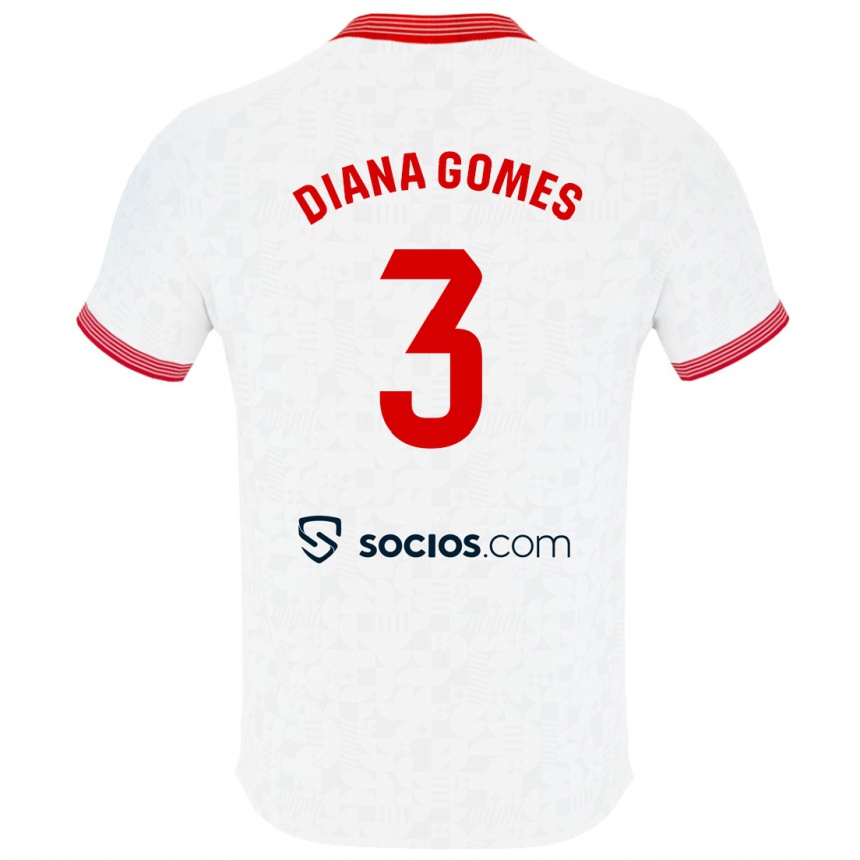 Kinder Fußball Diana Catarina Ribeiro Gomes #3 Weiß Heimtrikot Trikot 2023/24 T-Shirt Luxemburg