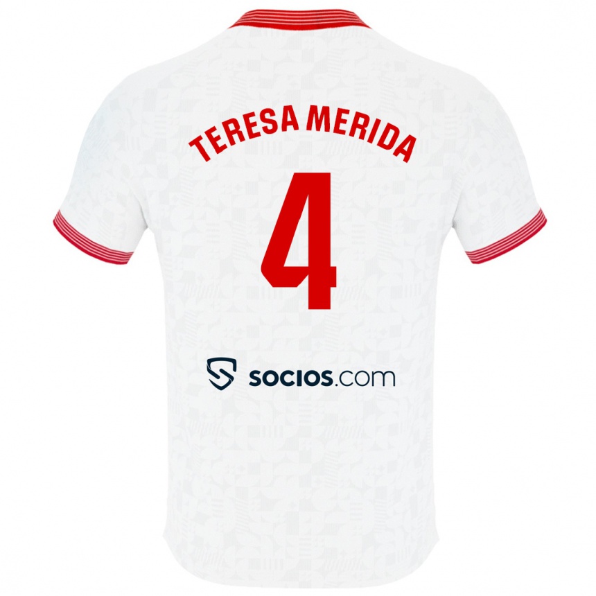 Kinder Fußball Teresa Merida #4 Weiß Heimtrikot Trikot 2023/24 T-Shirt Luxemburg