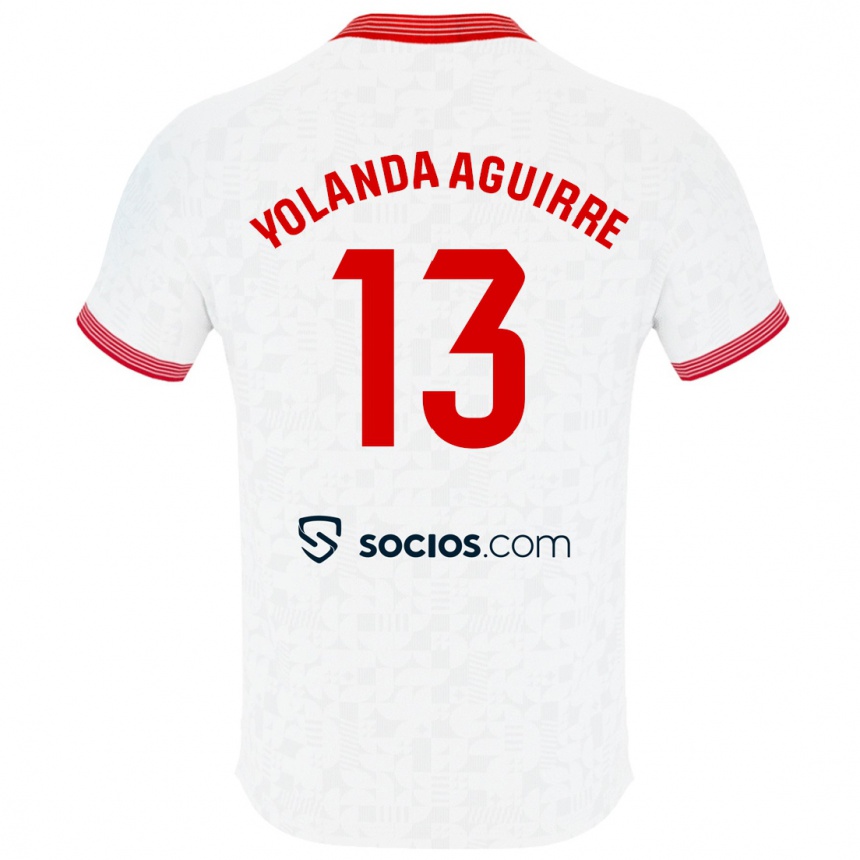 Kinder Fußball Yolanda Aguirre Gutiérrez #13 Weiß Heimtrikot Trikot 2023/24 T-Shirt Luxemburg