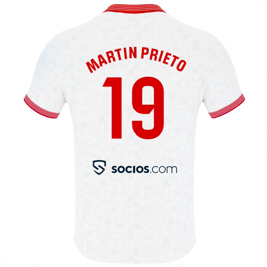 Kinder Fußball Cristina Martín-Prieto Gutiérrez #19 Weiß Heimtrikot Trikot 2023/24 T-Shirt Luxemburg