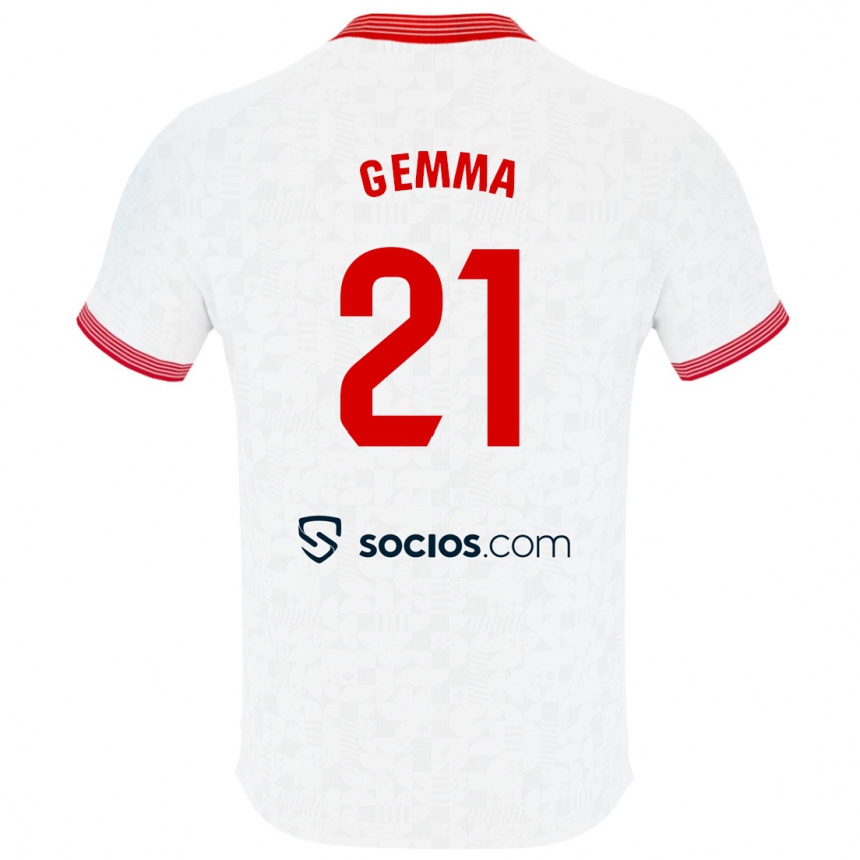 Kinder Fußball Gemma Gili Giner #21 Weiß Heimtrikot Trikot 2023/24 T-Shirt Luxemburg