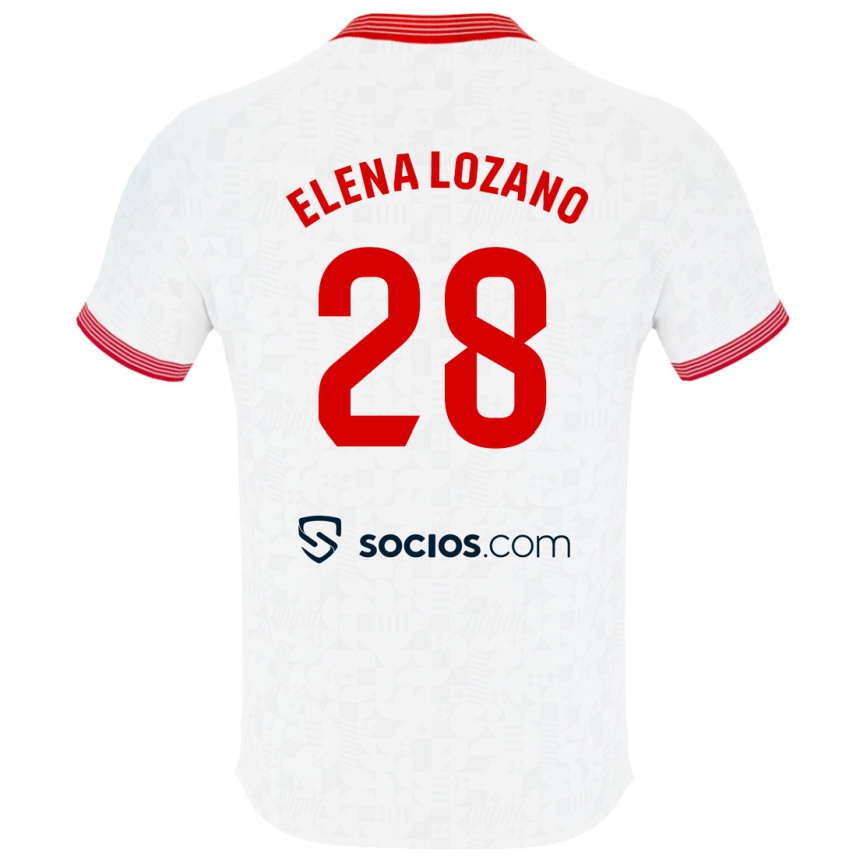 Kinder Fußball Elena Lozano Gallego #28 Weiß Heimtrikot Trikot 2023/24 T-Shirt Luxemburg