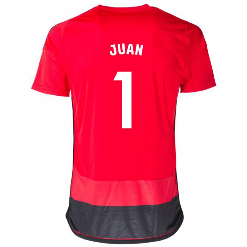 Kinder Fußball Ramón Juan #1 Rot Schwarz Heimtrikot Trikot 2023/24 T-Shirt Luxemburg