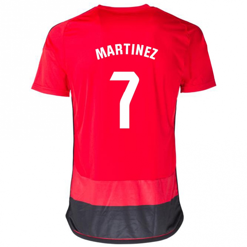 Kinder Fußball Gabri Martínez #7 Rot Schwarz Heimtrikot Trikot 2023/24 T-Shirt Luxemburg