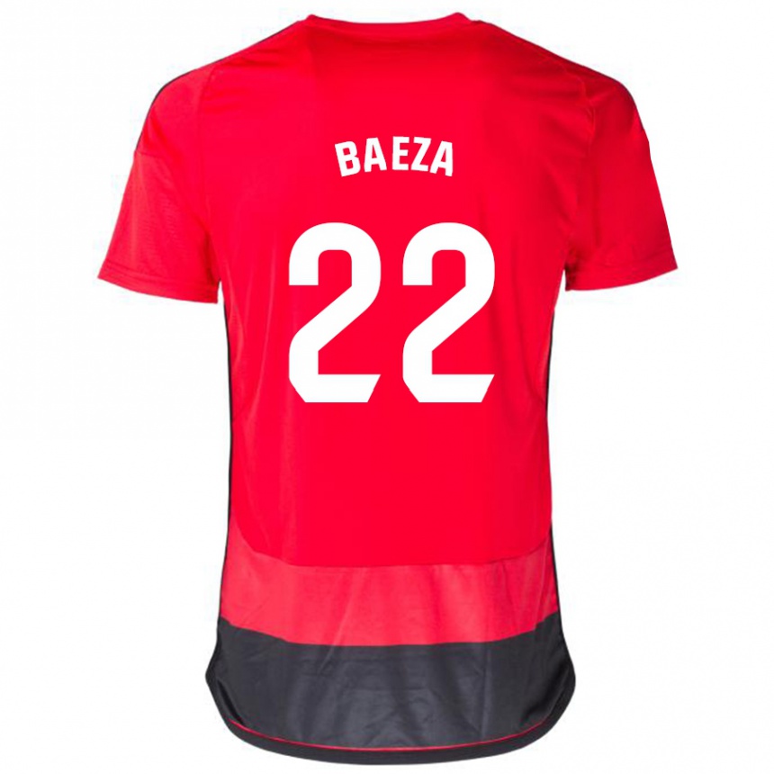 Kinder Fußball Miguel Baeza #22 Rot Schwarz Heimtrikot Trikot 2023/24 T-Shirt Luxemburg