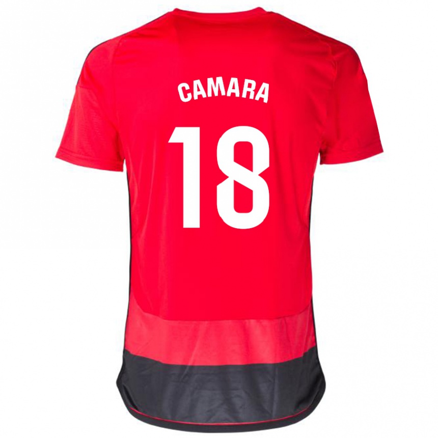 Kinder Fußball Aaron Cámara #18 Rot Schwarz Heimtrikot Trikot 2023/24 T-Shirt Luxemburg