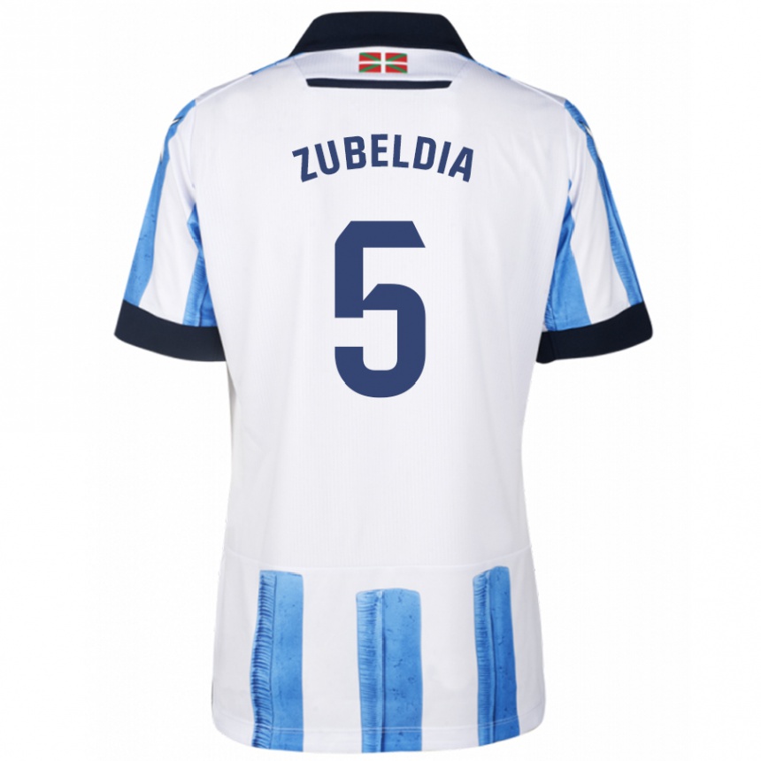 Kinder Fußball Igor Zubeldia #5 Blau Weiss Heimtrikot Trikot 2023/24 T-Shirt Luxemburg
