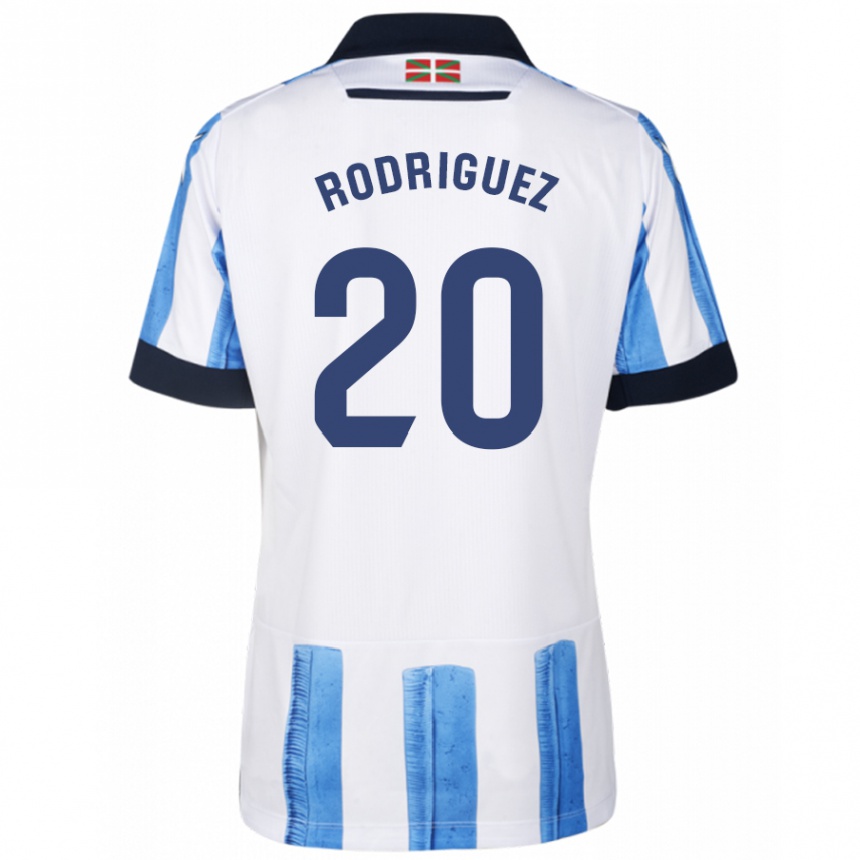 Kinder Fußball Mikel Rodriguez #20 Blau Weiss Heimtrikot Trikot 2023/24 T-Shirt Luxemburg