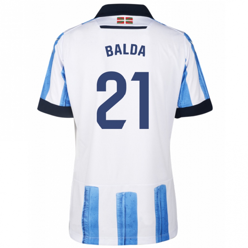 Kinder Fußball Jon Balda #21 Blau Weiss Heimtrikot Trikot 2023/24 T-Shirt Luxemburg