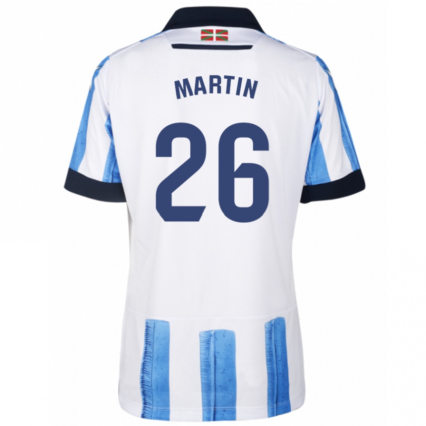 Kinder Fußball Jon Martín #26 Blau Weiss Heimtrikot Trikot 2023/24 T-Shirt Luxemburg