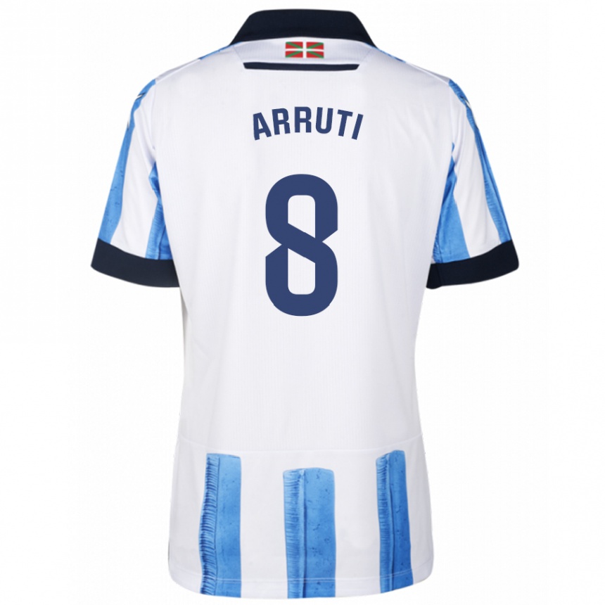 Kinder Fußball Martín Arruti #8 Blau Weiss Heimtrikot Trikot 2023/24 T-Shirt Luxemburg