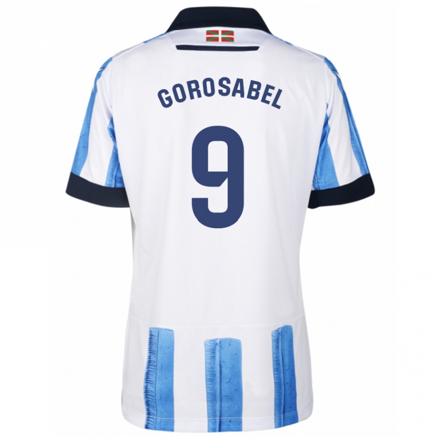 Kinder Fußball Jakes Gorosabel #9 Blau Weiss Heimtrikot Trikot 2023/24 T-Shirt Luxemburg