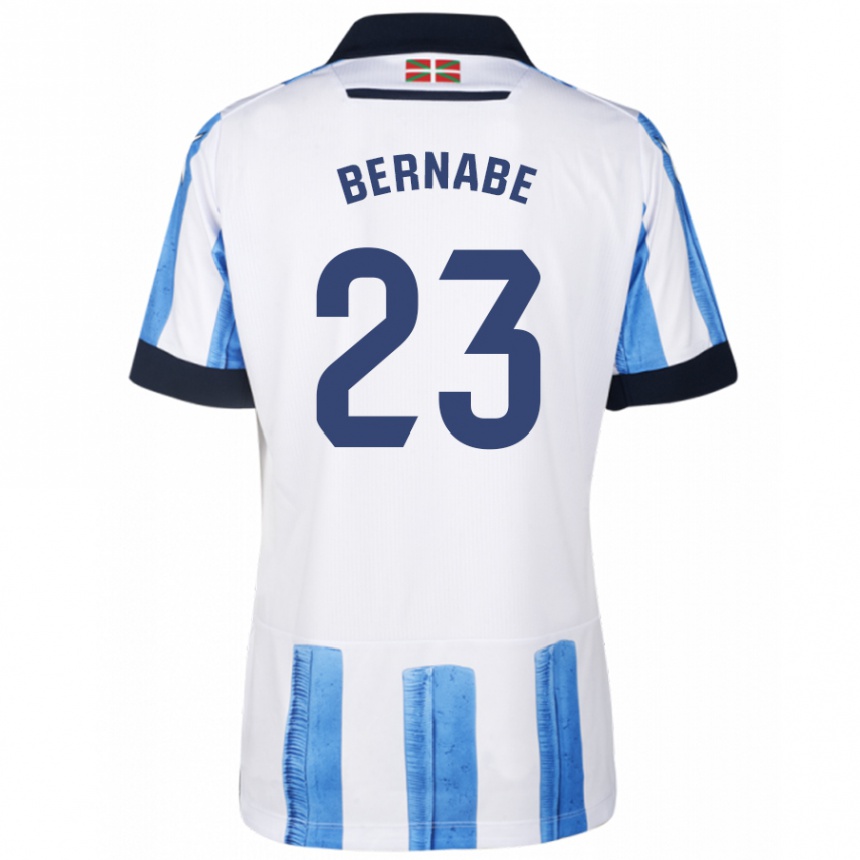 Kinder Fußball Alejandra Bernabé De Santiago #23 Blau Weiss Heimtrikot Trikot 2023/24 T-Shirt Luxemburg