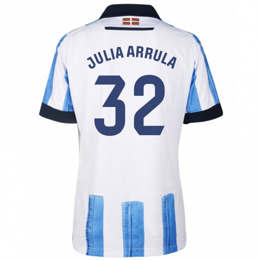 Kinder Fußball Julia Arrula #32 Blau Weiss Heimtrikot Trikot 2023/24 T-Shirt Luxemburg