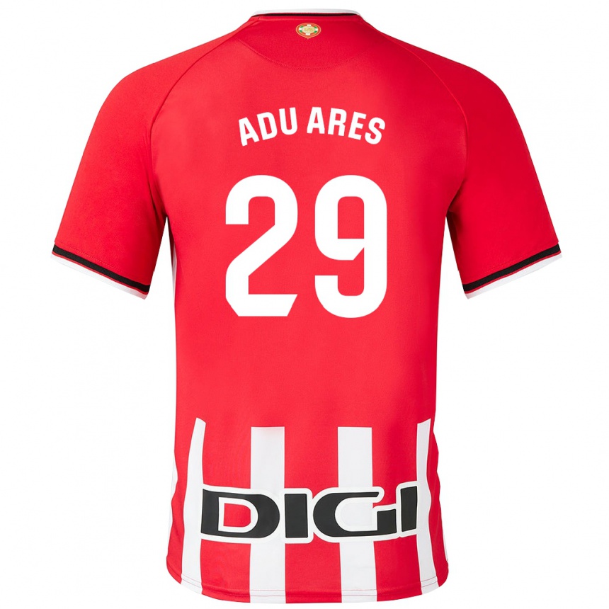 Kinder Fußball Adu Ares #29 Rot Heimtrikot Trikot 2023/24 T-Shirt Luxemburg