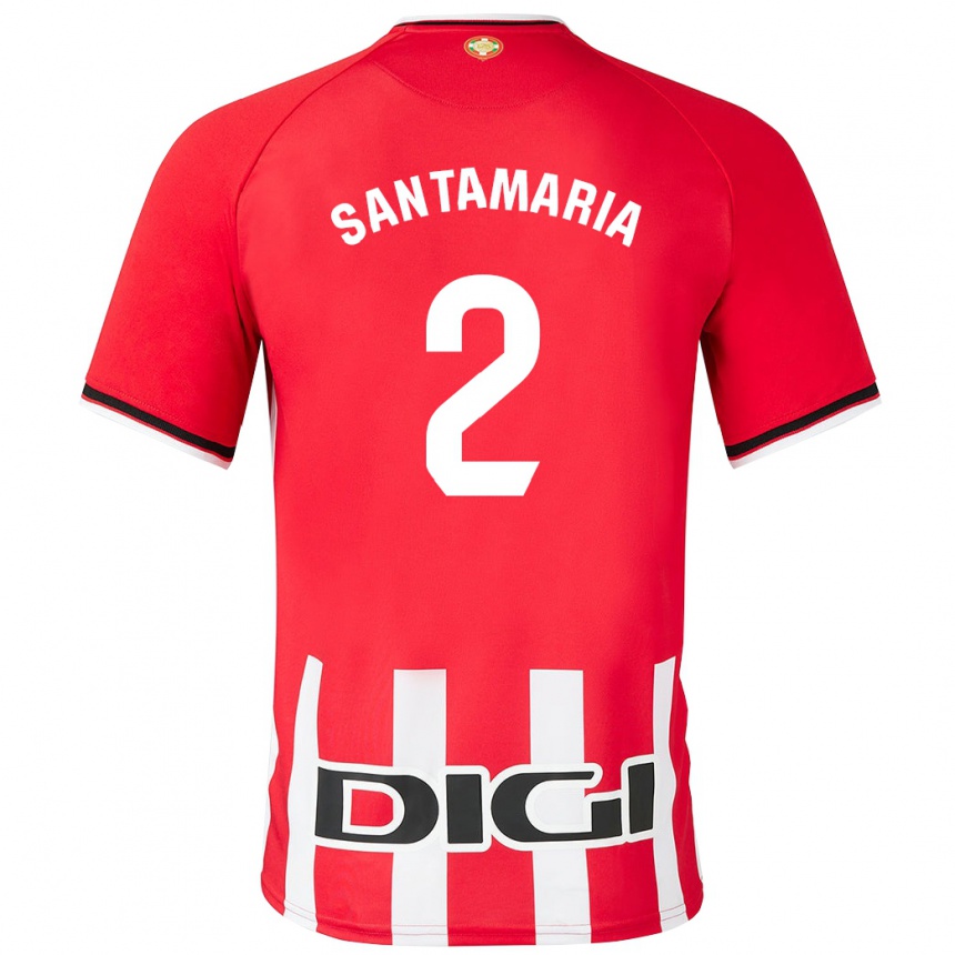 Kinder Fußball Unai Santamaría #2 Rot Heimtrikot Trikot 2023/24 T-Shirt Luxemburg