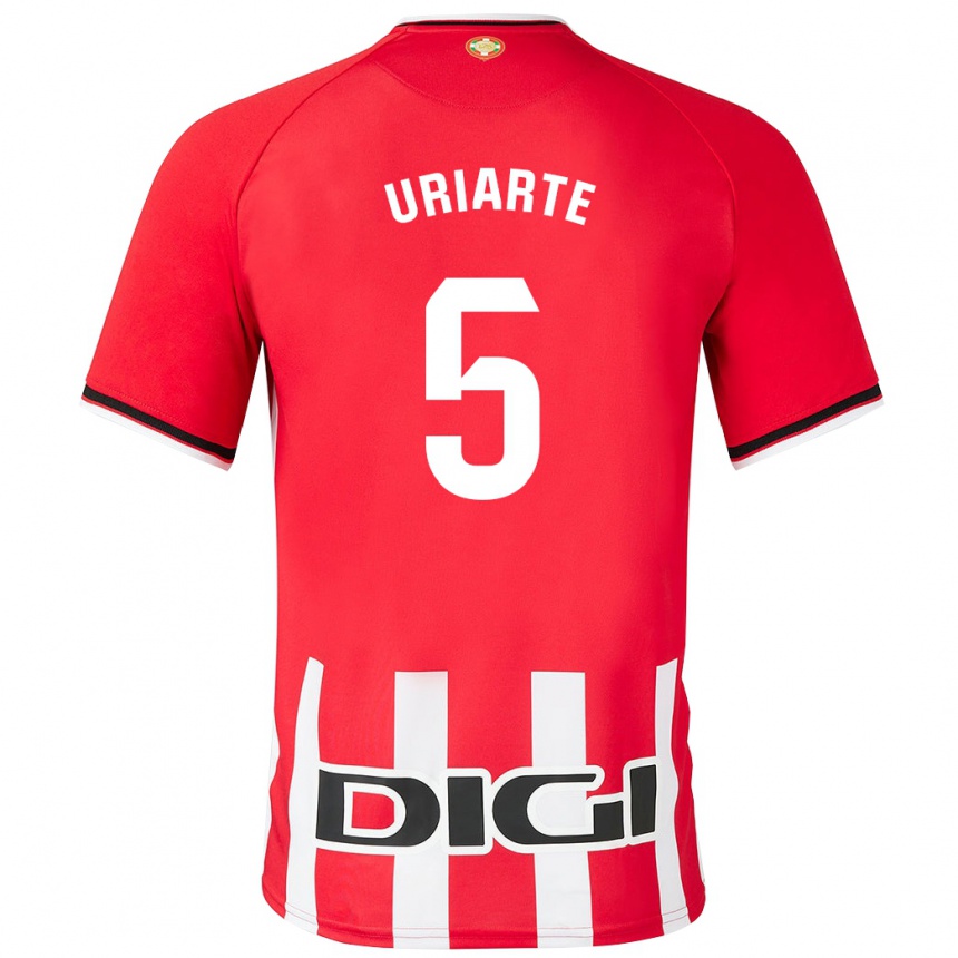 Kinder Fußball Naroa Uriarte Urazurrutia #5 Rot Heimtrikot Trikot 2023/24 T-Shirt Luxemburg