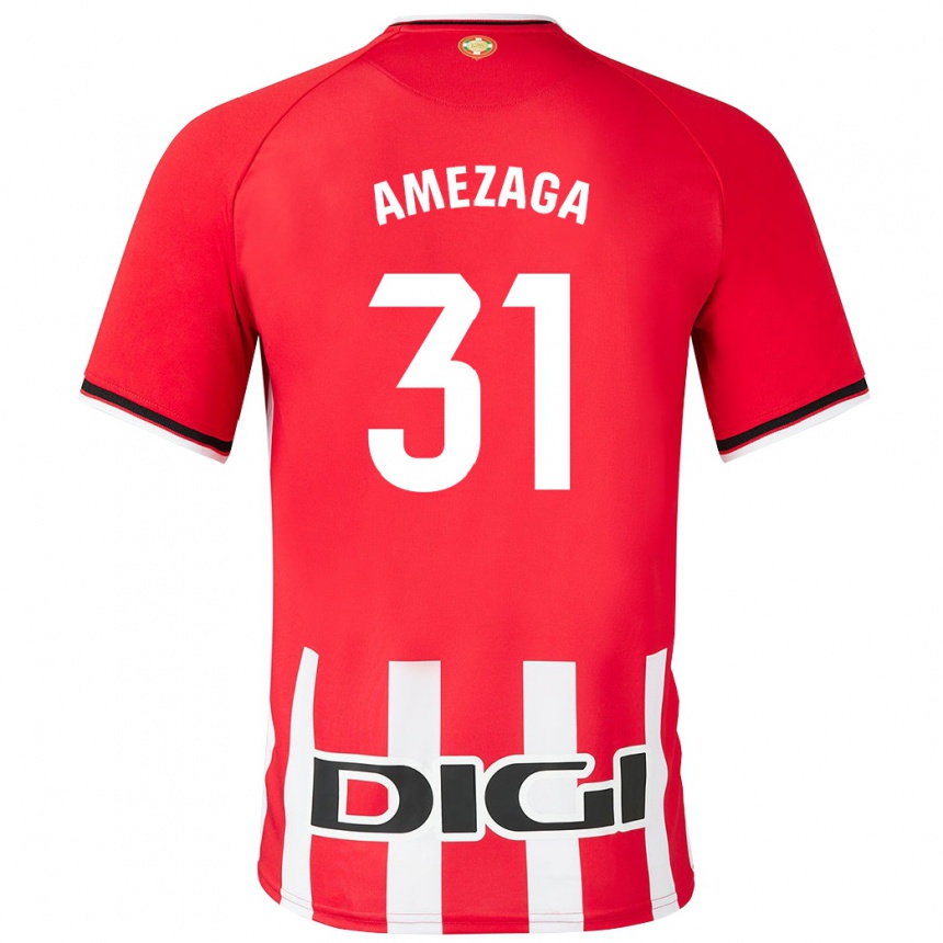 Kinder Fußball Jone Amezaga #31 Rot Heimtrikot Trikot 2023/24 T-Shirt Luxemburg