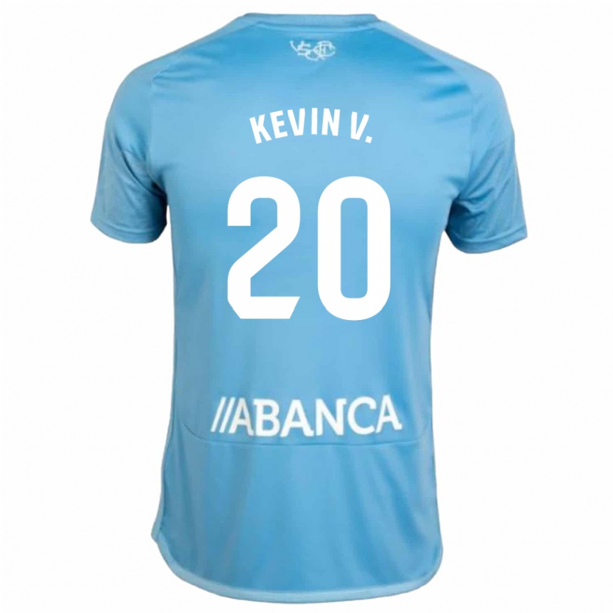 Kinder Fußball Kevin Vázquez #20 Blau Heimtrikot Trikot 2023/24 T-Shirt Luxemburg
